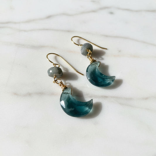 Kyanite Moon Earrings jewelry