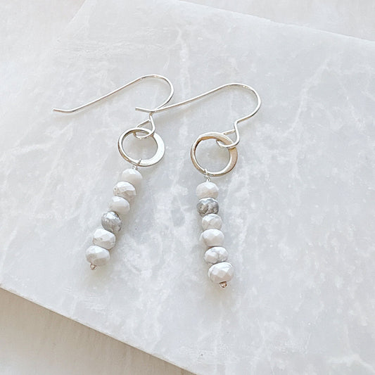 Howlite Bar Earrings***