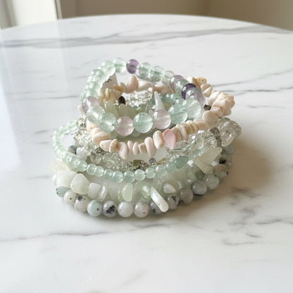 Natural Color Gemstone Stretch Bracelets
