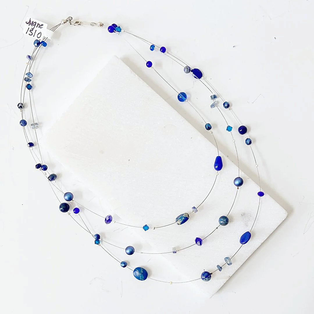 Real Gemstone Floating Galaxy Necklace-Uni-T Janine Gerade