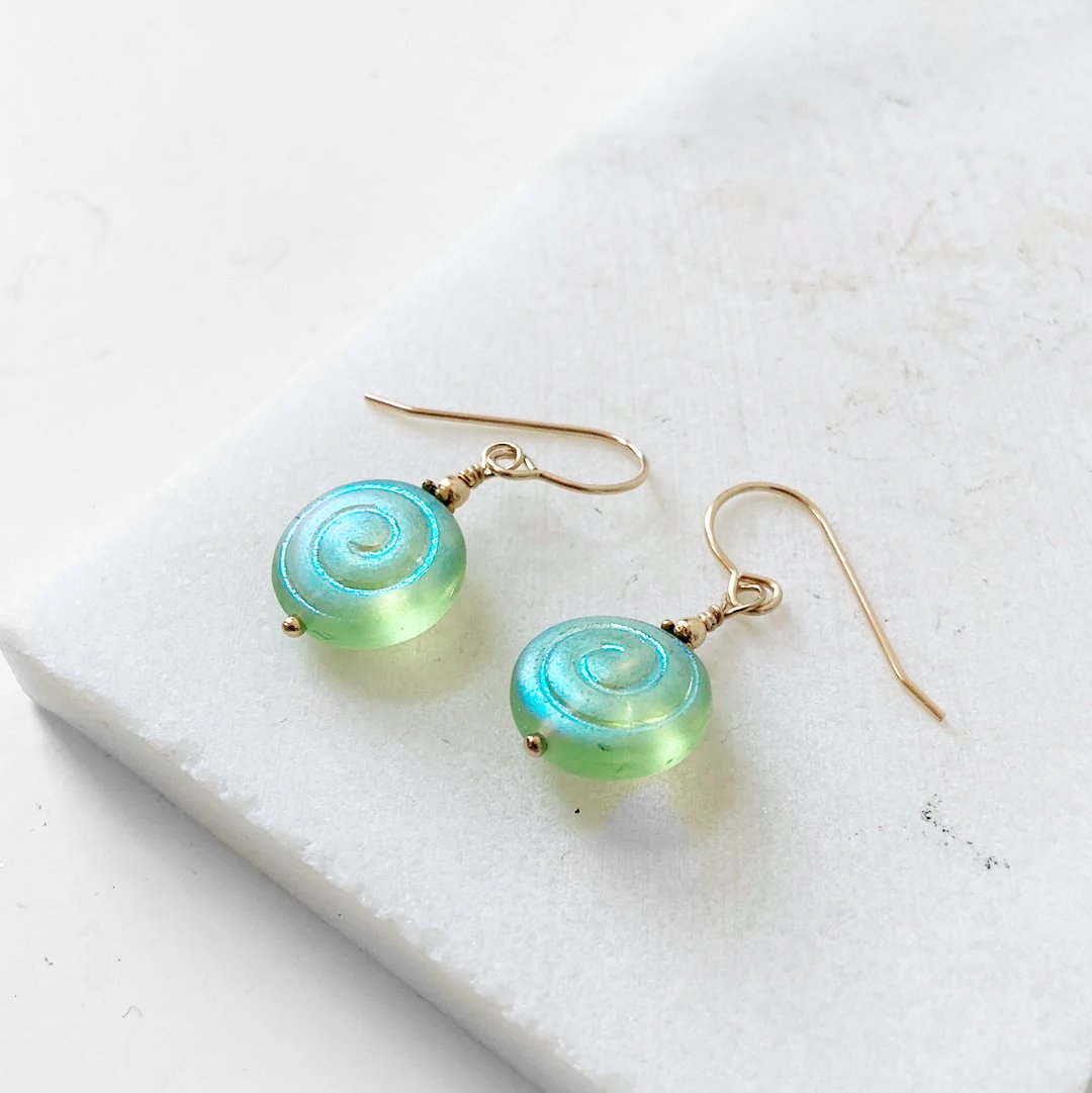 Swirl Earrings/Green Earrings-Uni-T Janine Gerade