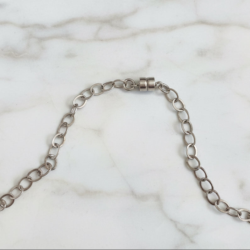 Cathedral Glass & Sterling Silver Chain Necklace