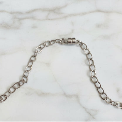 Cathedral Glass & Sterling Silver Chain Necklace