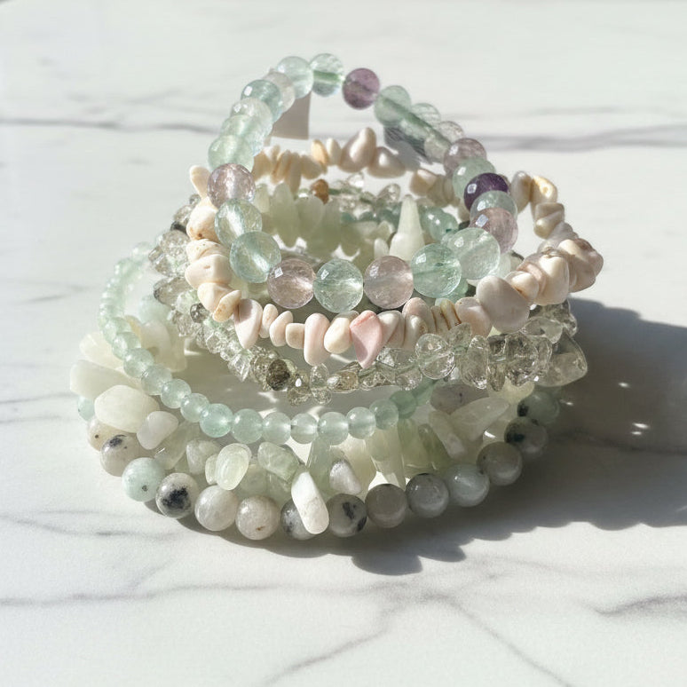 Natural Color Gemstone Stretch Bracelets