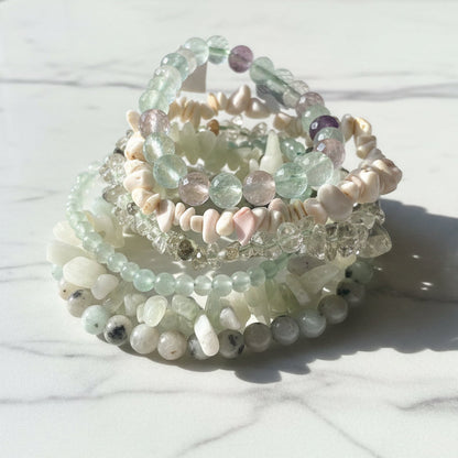 Natural Color Gemstone Stretch Bracelets