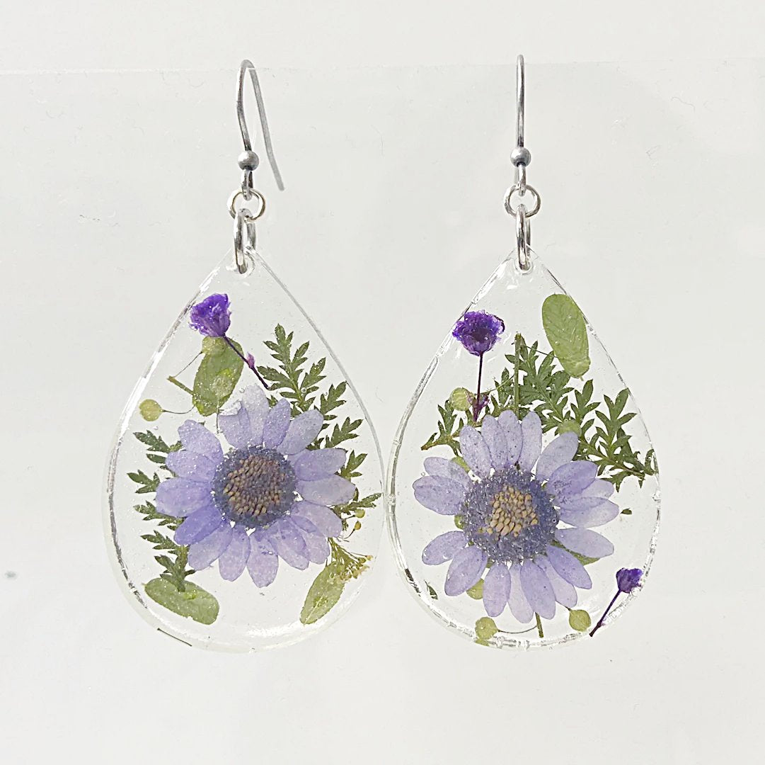 Pressed Flower Earrings/Real Flower Earrings/Resin Flower-UNI-T Janine Gerade