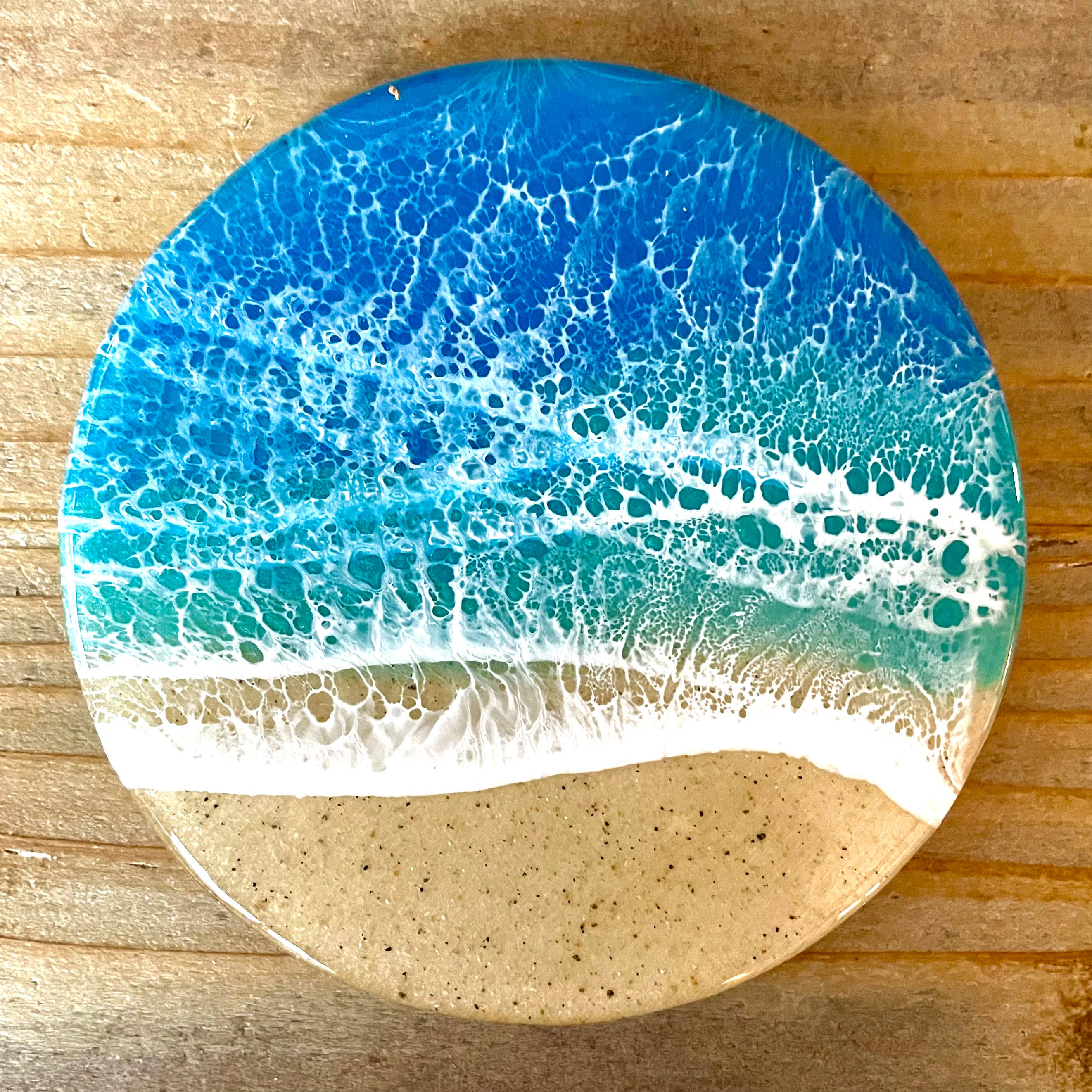 Ocean Wave Coaster Set (Set of 4) Sea Lion Studio