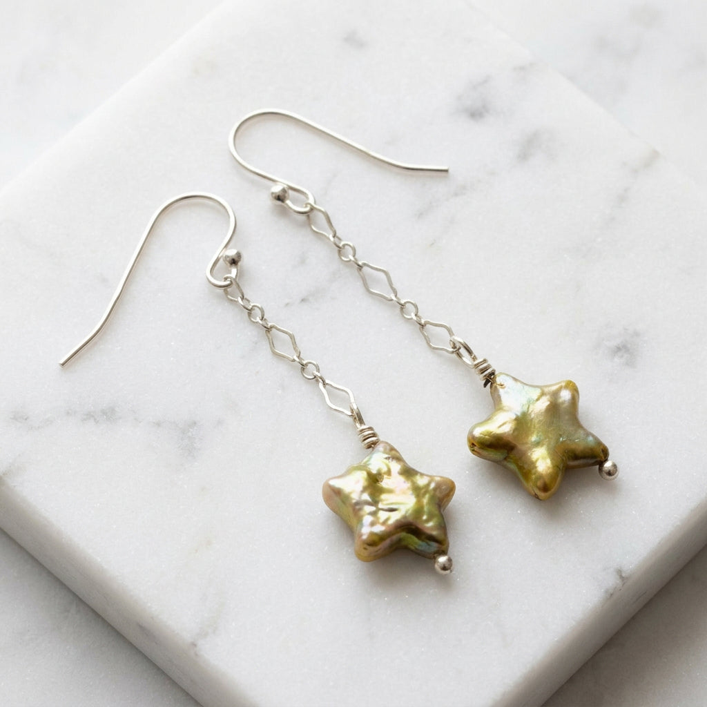 Pearl Star Earrings
