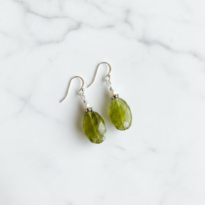 Peridot Lever back Earrings