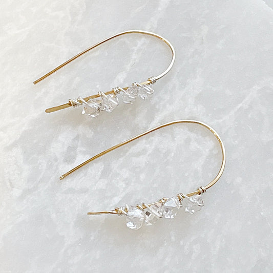 Herkimer Diamond Minimalist Earrings