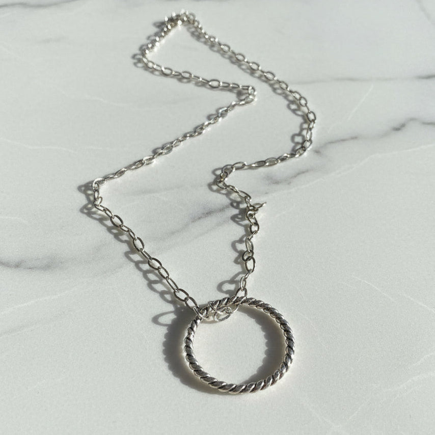 Circle Necklace/Family Necklace/Texture Ring Necklace*