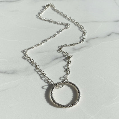 Circle Necklace/Family Necklace/Texture Ring Necklace*