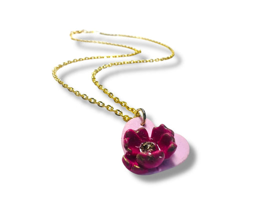 Sculpted Clay Flower Necklace*