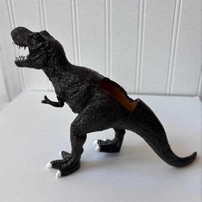 Up-cycled Black T-rex Dinosaur Planter
