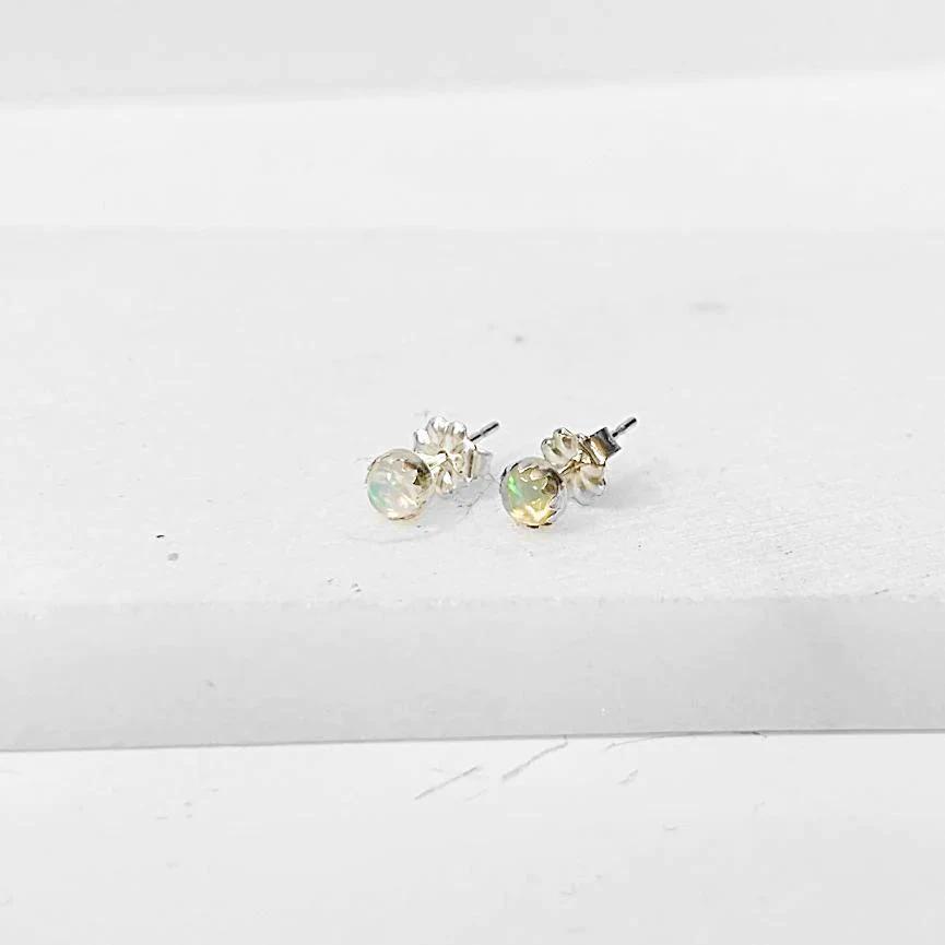 Opal Stud Earrings, Birthday Gemstone - October Janine Gerade