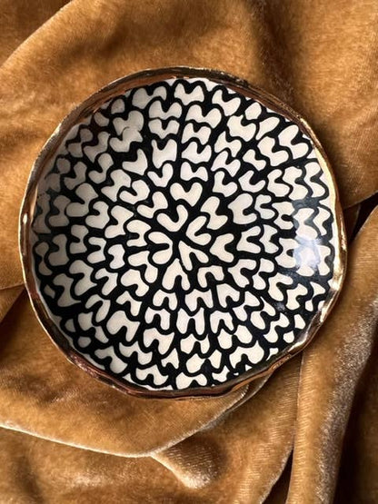Handmade Floral Round Ceramic Catchall Jewelry Dish 4 Hsieh Clay SF