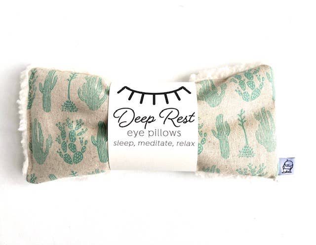 Deep Rest Eye Pillow - Weighted Relaxation with cactus print, ideal for relieving tension and promoting deep rest and meditation.
