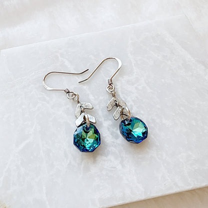 Color Changing Teardrop Beads earrings with silver hooks