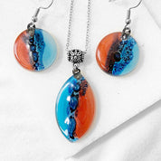 Recycled Fused Glass Earrings & Necklace Set Carolina Portillo