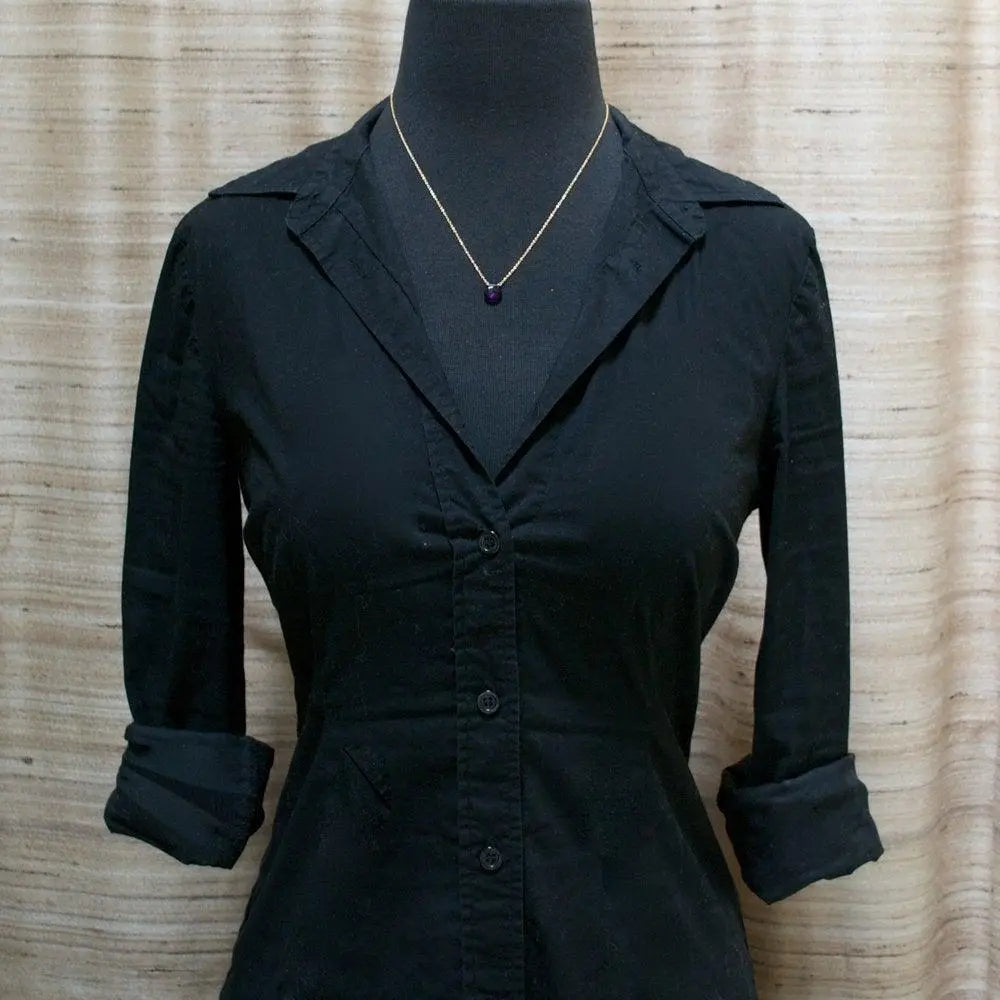 Amethyst Necklace with Gold Filled Chain - Uni-T