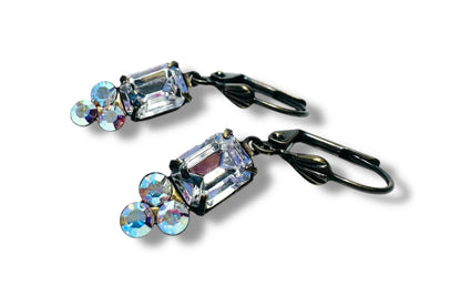 Antique Brass Crystal Dangle Earrings* Janine Gerade