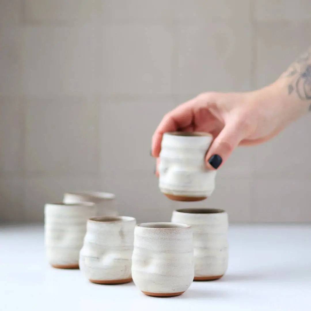 Artist Choice Little Sippers Cream Pottery Shot Cup Gravesco Pottery