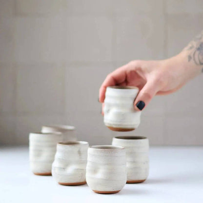 Artist Choice Little Sippers Cream Pottery Shot Cup Gravesco Pottery