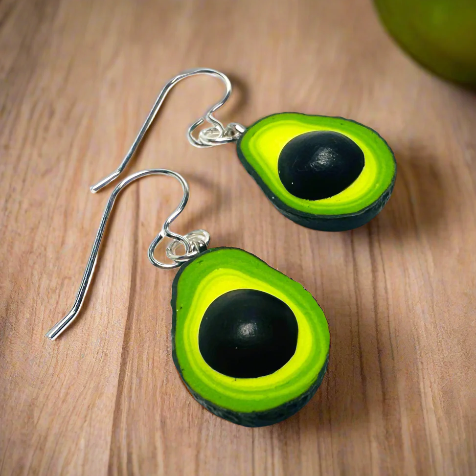 Avocado Earrings/Clay Food Earrings*