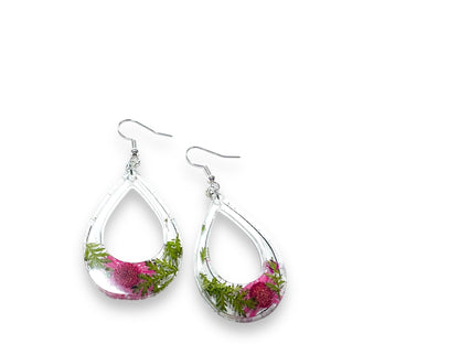 Pressed Flower Earrings/Real Flower Earrings/Resin Flower-Uni-T Janine Design