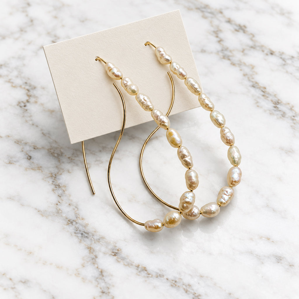 Wire Pearl Earrings