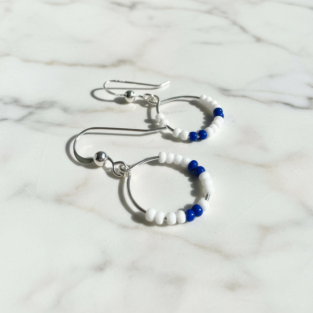 Colorful Beaded Hoop Earrings*