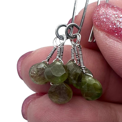 Modern Drop Earrings-Green Tourmaline*
