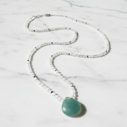 Beaded Gemstone Necklace- chalcedony Teardrop Teardrop* Janine Gerade