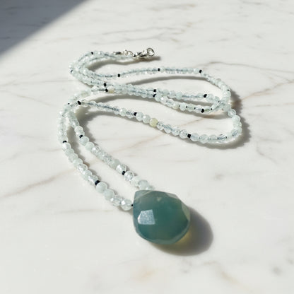 Beaded Gemstone Necklace- chalcedony Teardrop Teardrop* Janine Gerade