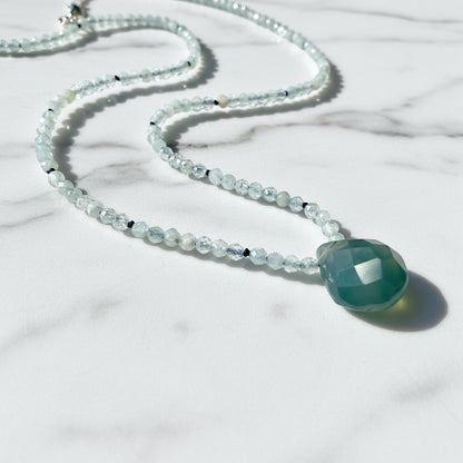 Beaded Gemstone Necklace- chalcedony Teardrop Teardrop* Janine Gerade