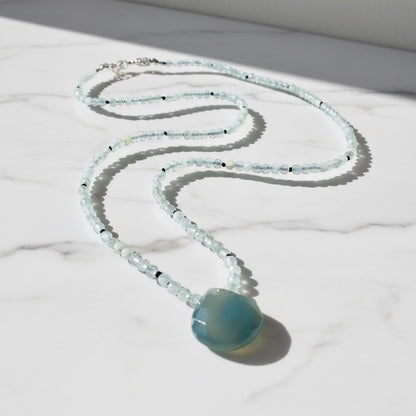 Beaded Gemstone Necklace- chalcedony Teardrop Teardrop* Janine Gerade