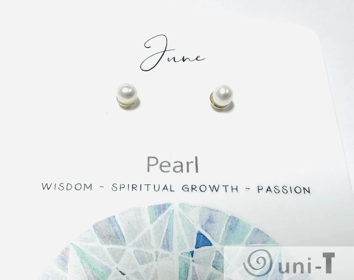 June pearl birthstone silver studs with classic white pearls, symbolizing wisdom and passion, ideal for timeless jewelry gifts.