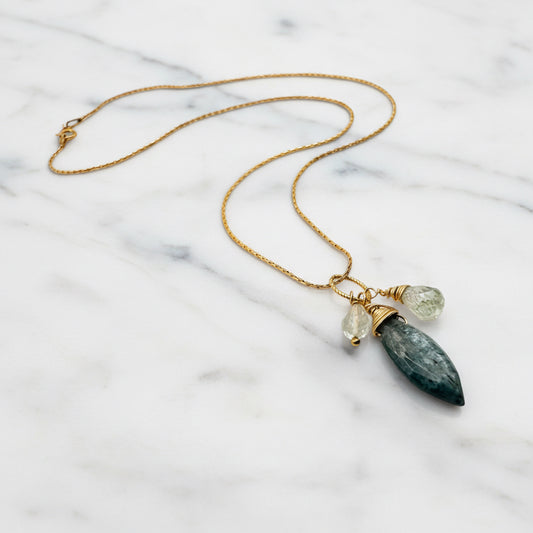 Blue Gemstone Charm Necklace