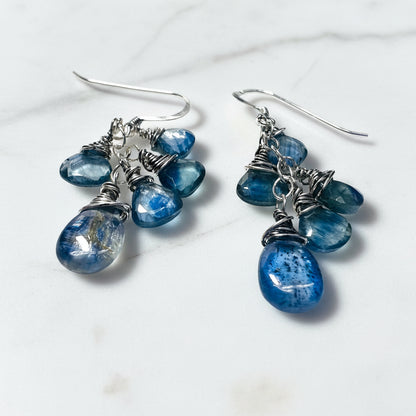 Kyanite Drop Earrings Sterling Silver Design
