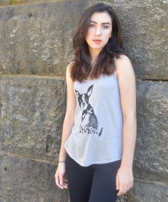 Boston Terrier Vintage Washed Tank Top - Uni-T