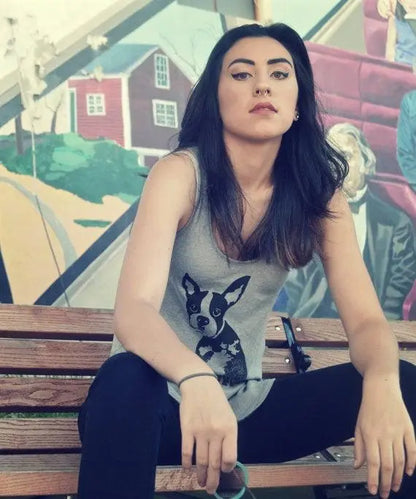 Boston Terrier Vintage Washed Tank Top - Uni-T