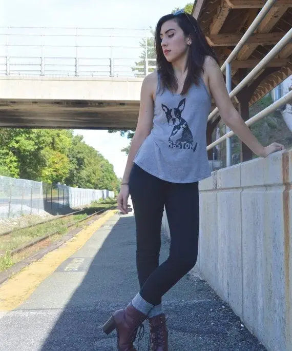 Boston Terrier Vintage Washed Tank Top - Uni-T