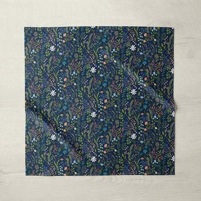 Floral printed fabric napkin on table