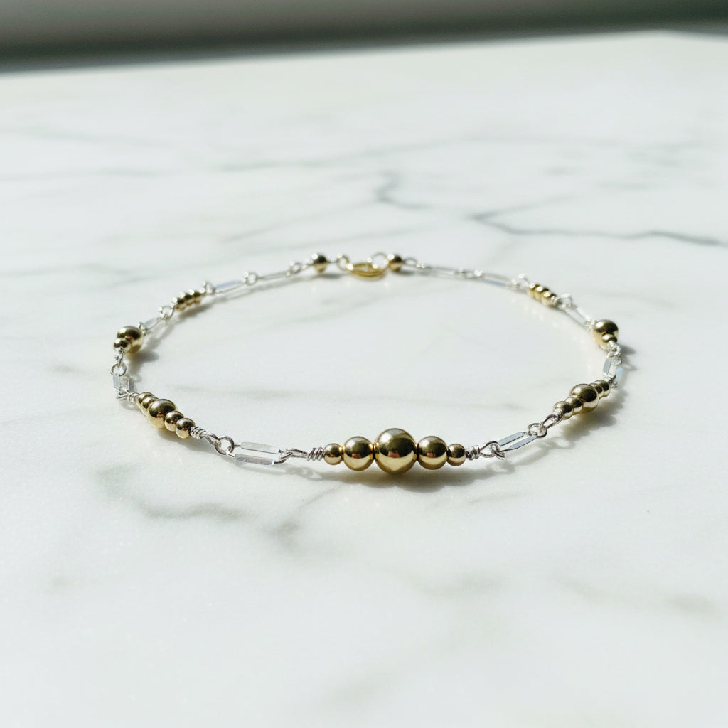 Gold and Silver Bead Bracelet