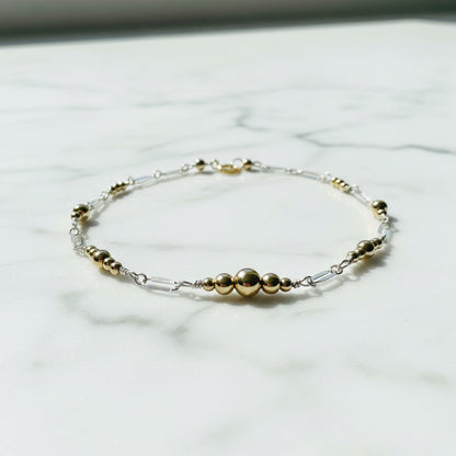 Gold and Silver Bead Bracelet