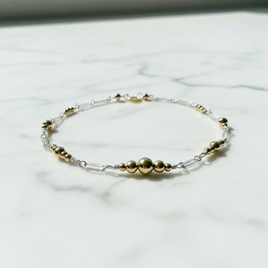 Gold and Silver Bead Bracelet