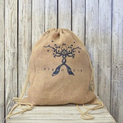 Jute/Burlap drawstring backpack SBS - Uni-T