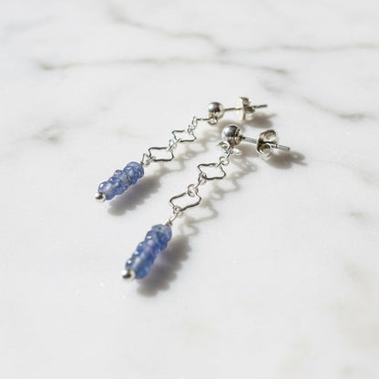 Chain Stud Earrings-Iolite Gemstone Earrings*