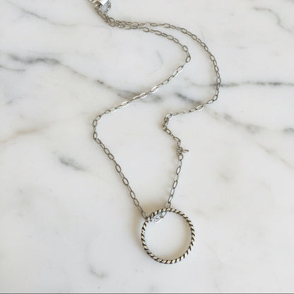 Circle Necklace/Family Necklace/Texture Ring Necklace*