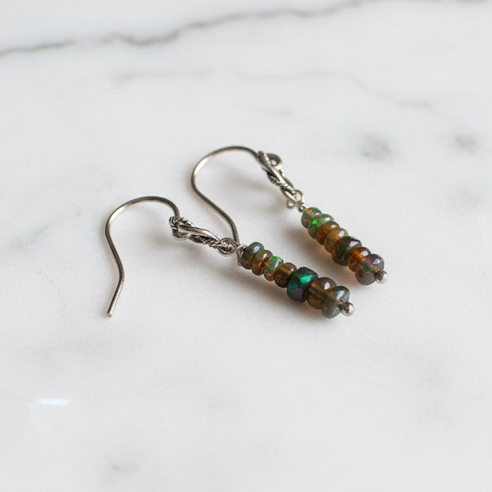 Dainty Opal Bead Earrings-Uni-T
